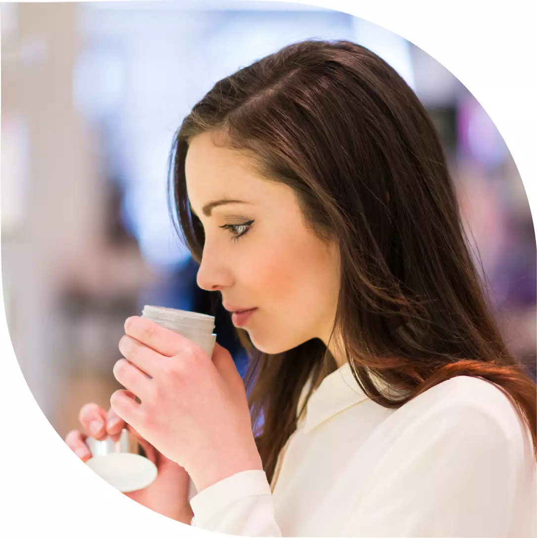 Woman shopping in a beauty shop